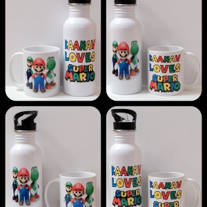 600ml Stainless Steel Water Bottle, White, Straw Top