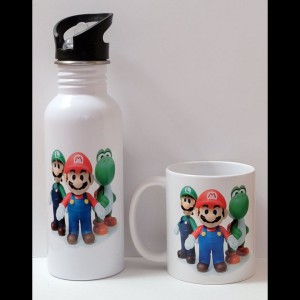 600ml Stainless Steel Water Bottle, White, Straw Top