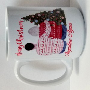 Happy Christmas mug family mug with Christmas tree