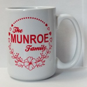 Happy Christmas mug family mug with Christmas tree