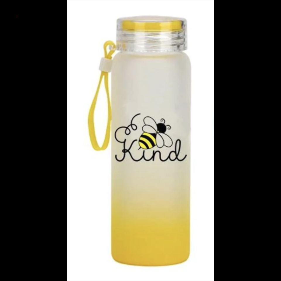 17 oz Gradient Frosted Glass Water Bottles