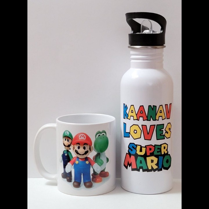 600ml Stainless Steel Water Bottle, White, Straw Top