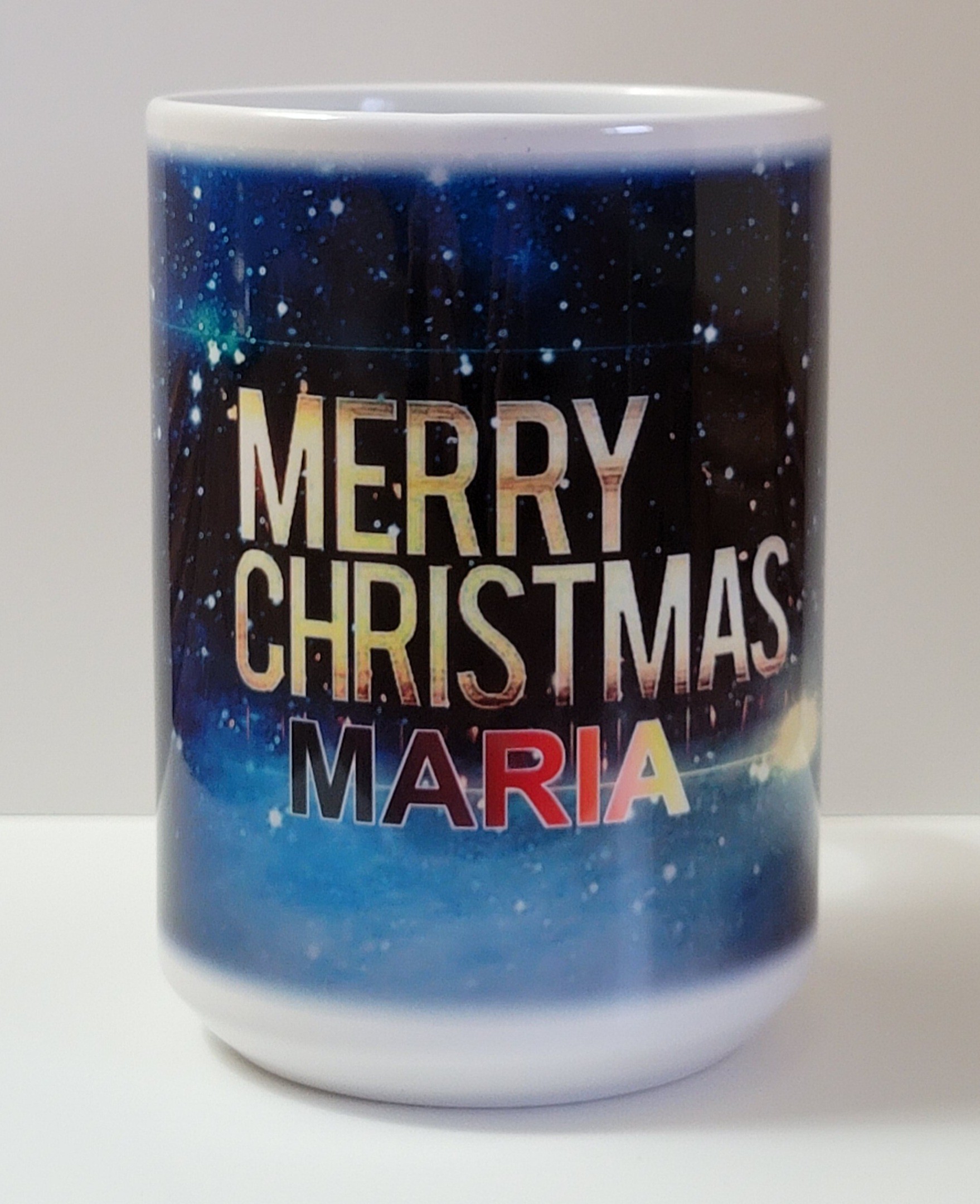 Happy Christmas mug with personalized name